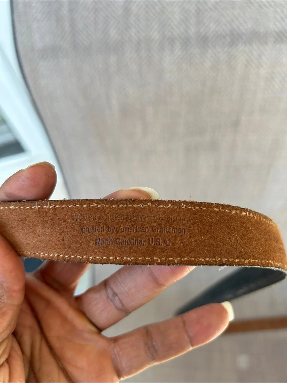 Ribco Classic Black Leather Men’s Croc print Belt with Gold Buckle. Size 42.